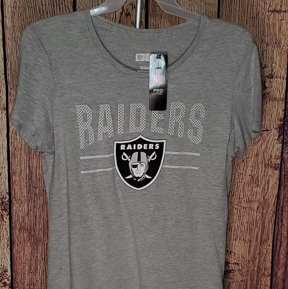 NFL Raiders Lt Gray Licensed Short Sleeve Tee